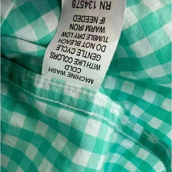 Vineyard Vines Boy’s Green & White Checkered Button Down Whale Shirt Size XL(20) - Picture 5 of 7